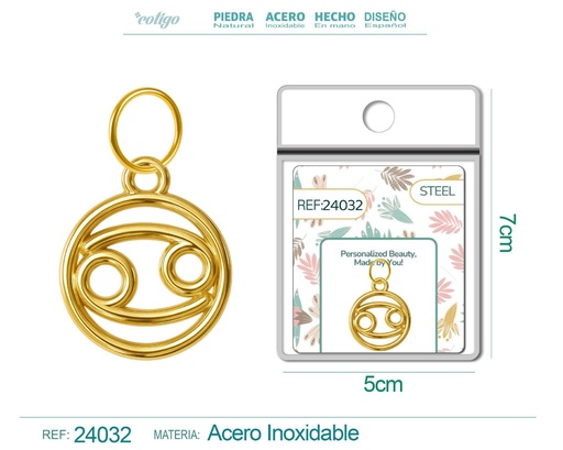 [24032] Charm de zodiaco Cáncer de acero dorado