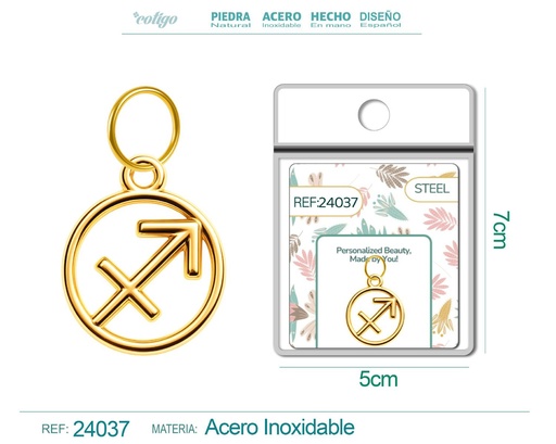 [24037] Charm de zodiaco Sagitario de acero dorado
