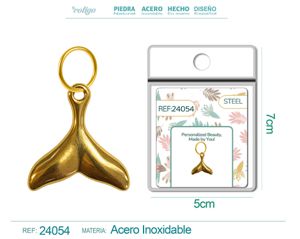 [24054] Charm de Acero Dorado Chapado en Oro 14K - Accesorios de lujo y joyería de calidad