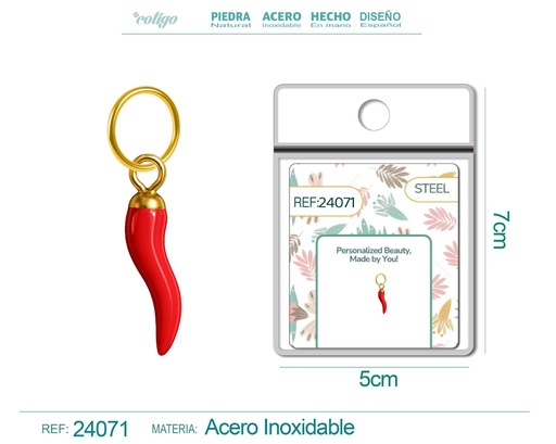 [24071] Charm de Acero Dorado Chapado en Oro 14K - Accesorios de lujo y joyería de calidad