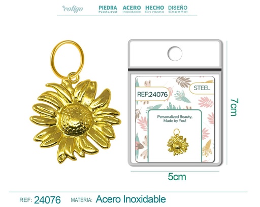 [24076] Charm de Acero Dorado Chapado en Oro 14K - Accesorios de lujo y joyería de calidad