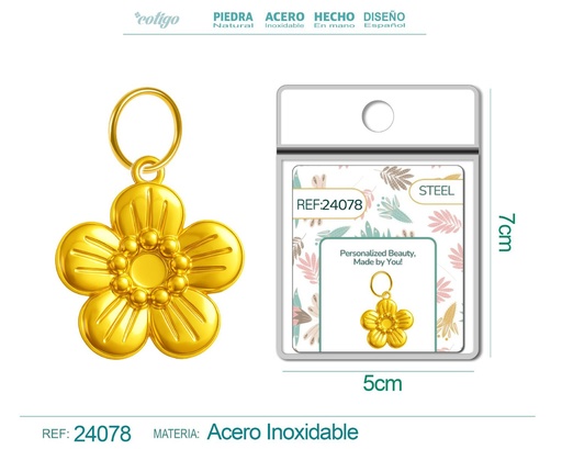 [24078] Charm de Acero Dorado Chapado en Oro 14K - Accesorios de lujo y joyería de calidad