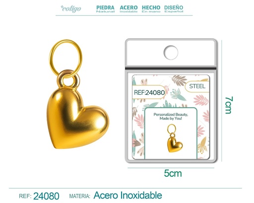 [24080] Charm de Acero Dorado Chapado en Oro 14K - Accesorios de lujo y joyería de calidad