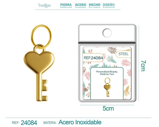 [24084] Charm de Acero Dorado Chapado en Oro 14K - Accesorios de lujo y joyería de calidad