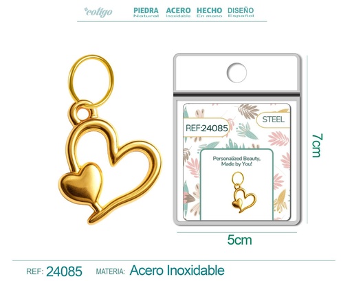[24085] Charm de Acero Dorado Chapado en Oro 14K - Accesorios de lujo y joyería de calidad