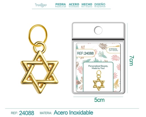 [24088] Charm de Acero Dorado Chapado en Oro 14K - Accesorios de lujo y joyería de calidad