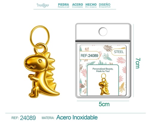 [24089] Charm de Acero Dorado Chapado en Oro 14K - Accesorios de lujo y joyería de calidad