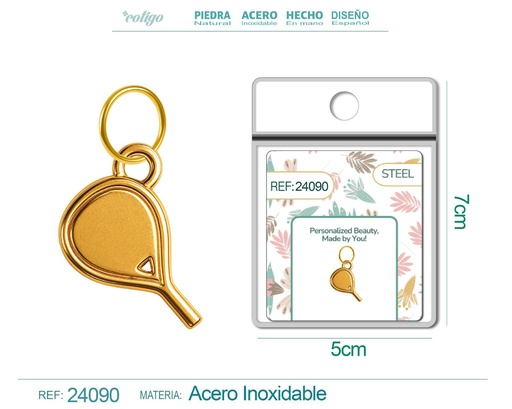 [24090] Charm de Acero Dorado Chapado en Oro 14K - Accesorios de lujo y joyería de calidad