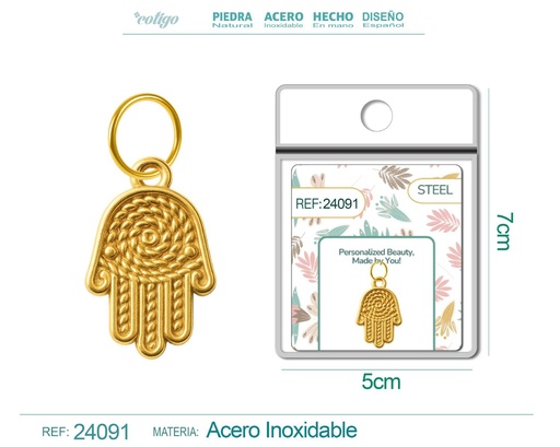 [24091] Charm de Acero Dorado Chapado en Oro 14K - Accesorios de lujo y joyería de calidad