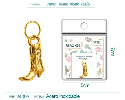 [24095] Charm de Acero Dorado Chapado en Oro 14K - Accesorios de lujo y joyería de calidad