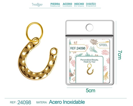 [24098] Charm de Acero Dorado Chapado en Oro 14K - Accesorios de lujo y joyería de calidad