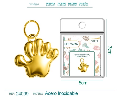 [24099] Charm de Acero Dorado Chapado en Oro 14K - Accesorios de lujo y joyería de calidad