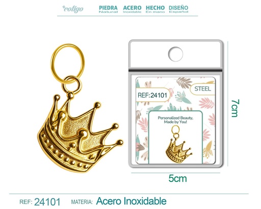 [24101] Charm de Acero Dorado Chapado en Oro 14K - Accesorios de lujo y joyería de calidad