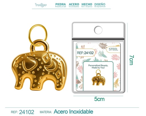 [24102] Charm de Acero Dorado Chapado en Oro 14K - Accesorios de lujo y joyería de calidad