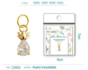 [23954] Charm de Cobre Chapado en Oro 14K con circonita - Joyería elegante y personalizada