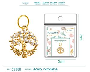 [23958] Charm de Cobre Chapado en Oro 14K con circonita - Joyería elegante y personalizada