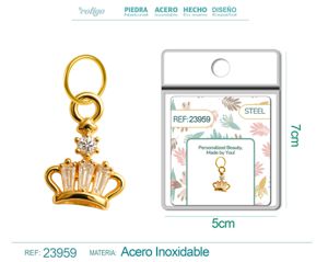 [23959] Charm de Cobre Chapado en Oro 14K con circonita - Joyería elegante y personalizada
