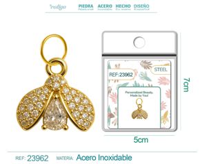[23962] Charm de cobre chapado en oro de 14K con circonita - Accesorios de joyería y manualidades