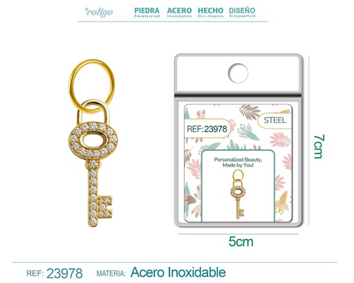 [23978] Charm de cobre chapado en oro de 14K con circonita - Accesorios de joyería y manualidades