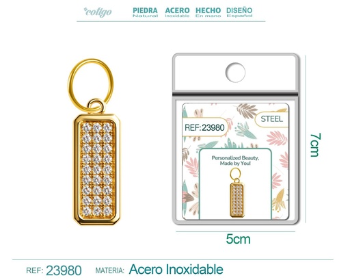 [23980] Charm de cobre chapado en oro de 14K con circonita - Accesorios de joyería y manualidades