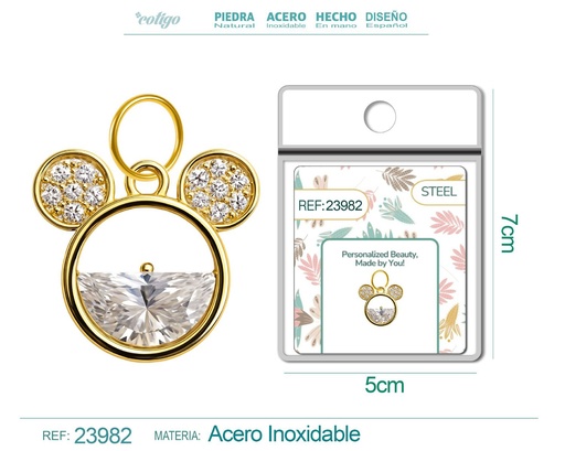 [23982] Charm de cobre chapado en oro de 14K con circonita - Accesorios de joyería y manualidades