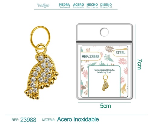 [23988] Charm de cobre chapado en oro de 14K con circonita - Accesorios de joyería y manualidades