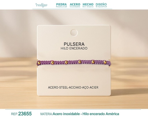 [23655] Pulsera de hilo encerado - Accesorios de moda y joyería