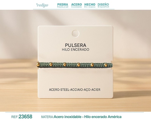 [23658] Pulsera de hilo encerado - Accesorios de moda y joyería