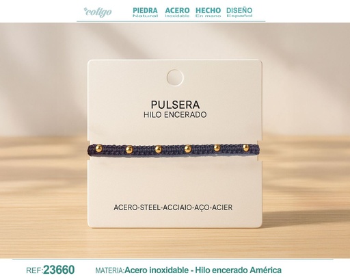 [23660] Pulsera de hilo encerado - Accesorios de moda y joyería