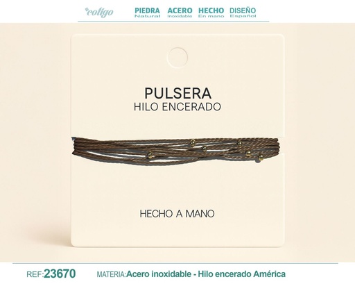 [23670] Pulsera de hilo encerado - Accesorios de moda y joyería