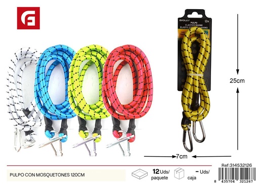 [314532126] Pulpo con mosquetones 120 cm - Accesorios para automóvil