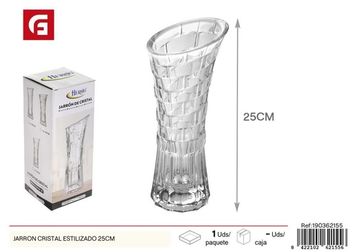 [190362155] Jarrón de cristal estilizado 25 cm - Jarrones y floreros decorativos