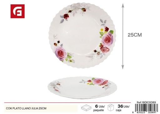 [180631089] Plato llano Julia 25 cm - Vajilla decorada