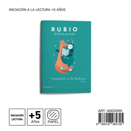 [A002895] Libro de iniciación a la lectura para niños IL5 2ED +5 años - Material educativo RUBIO