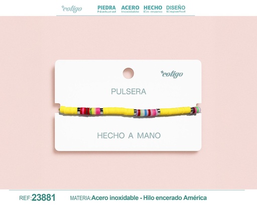 [23881] Pulsera de hilo hecha a mano - Accesorios de moda artesanales