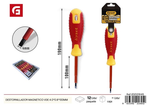 [202121645] Destornillador magnético VDE 4.0x0.8x100 mm - Accesorios de ferretería