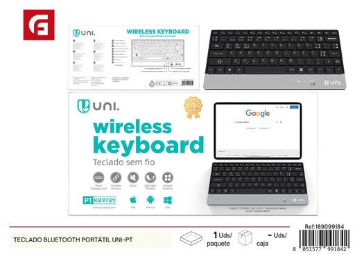 [189099184] Teclado Bluetooth portátil UNI-PT - Accesorios de informática