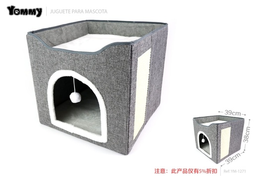 [YM1271] Cama plegable para gatos semicerrada 39x39x38 cm - Espacio seguro para gatos