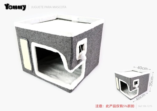 [YM1273] Casa para mascotas plegable semicerrada 40x40x35 cm - Espacio acogedor para mascotas