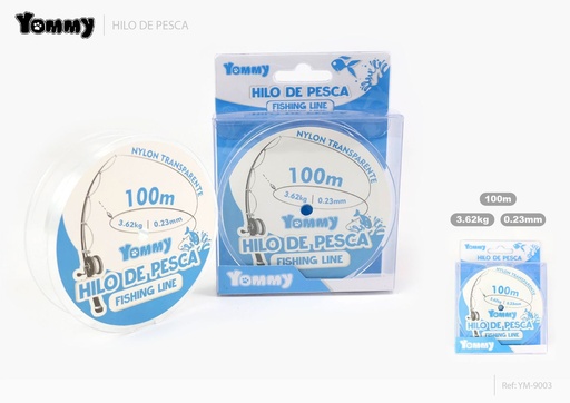 [YM9003] Hilo de pesca nylon transparente 0.23mm x 100m - Accesorios de pesca