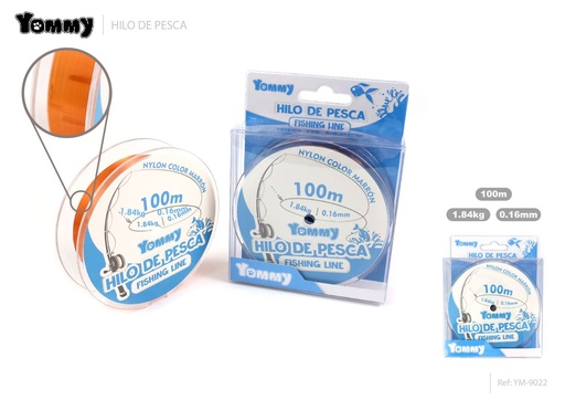 [YM9022] Hilo de pesca nylon marrón 0.16mm x 100m - Accesorios de pesca