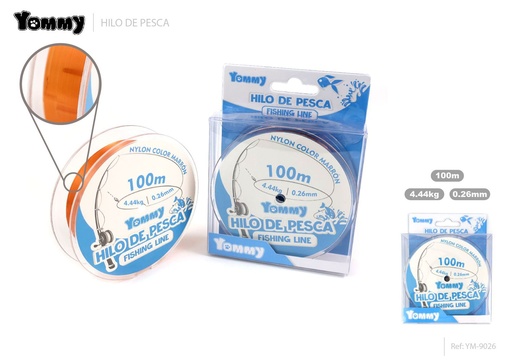 [YM9026] Hilo de pesca nylon marrón 0.26mm x 100m - Accesorios de pesca