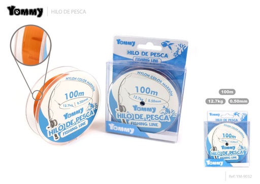 [YM9032] Hilo de pesca nylon marrón 0.50mm x 100m - Accesorios de pesca
