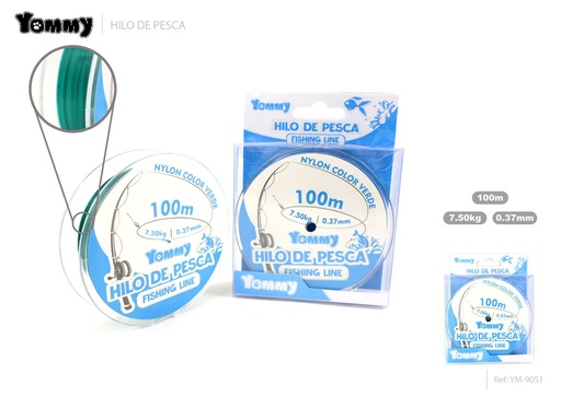 [YM9051] Hilo de pesca nylon verde 0.37mm x 100m - Accesorios de pesca