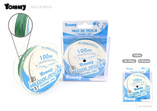 [YM9085] Hilo de Pesca Trenzado de 4 Hebras PE Verde Oscuro 0.5MM*100M - Accesorios para pesca