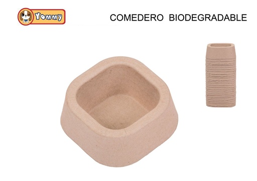 [YM1034ECO] Comedero biodegradable para mascotas 13.5*13.5*5.5 cm - Accesorios ecológicos