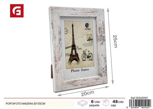 [191540101] Portafoto de madera 20*25 cm - Marco decorativo para fotos