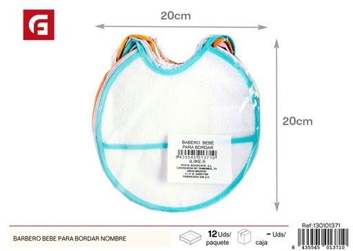 [130101371] Babero para bebé para bordar nombre - Accesorios para bebé