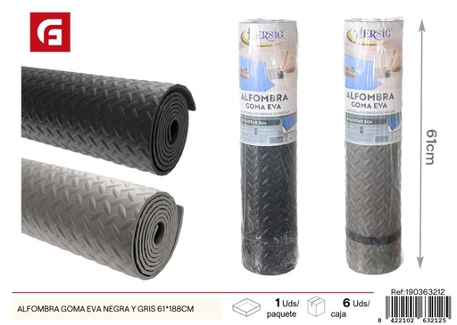 [190363212] Alfombra de goma EVA negra y gris 61*188cm - Accesorios de entrenamiento