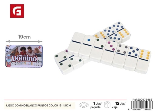 [200973466] Juego de dominó blanco puntos 19*11.5cm - Juguetes y juegos de mesa